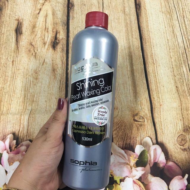 [HCM]THUỐC NHUỘM PHỦ MỊN (BÓNG) NÂU CAFE  ĐẬM SOPHIA PLATINUM 530ML