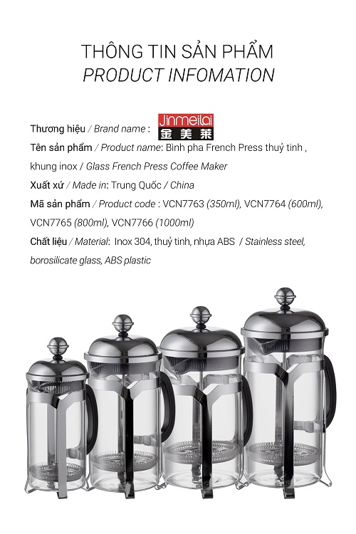 [HCM]Bình pha French Press, bình pha cà phê kiểu pháp