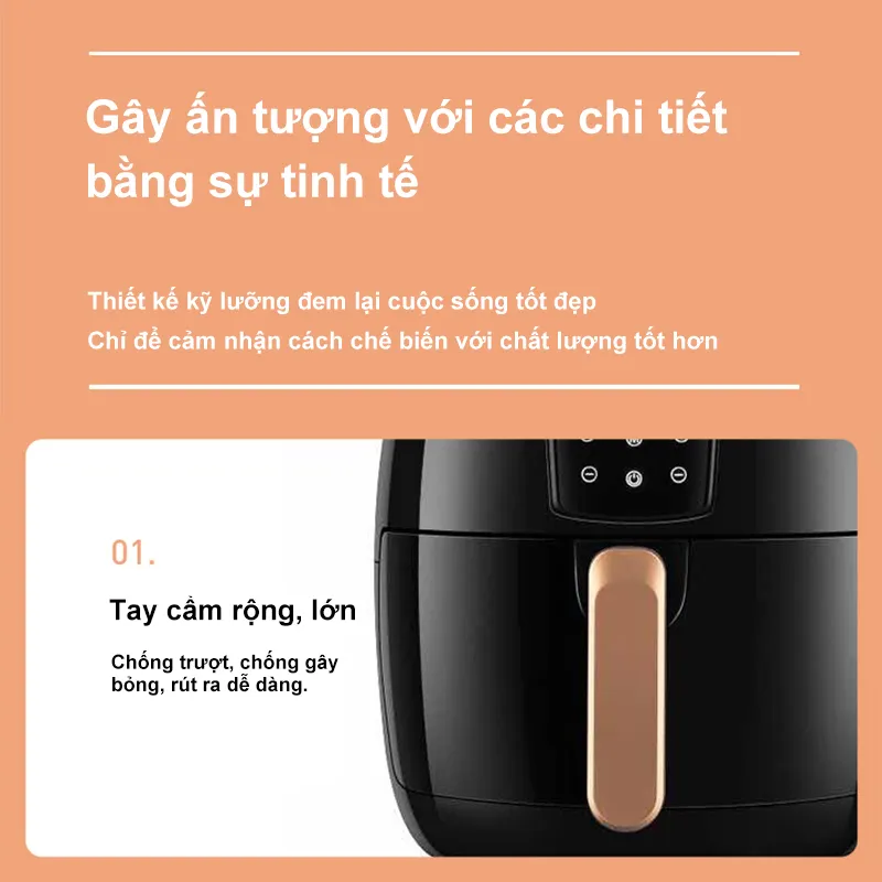 [Bảo hành 12 tháng] Nồi chiên không dầu điện tử 4,5L