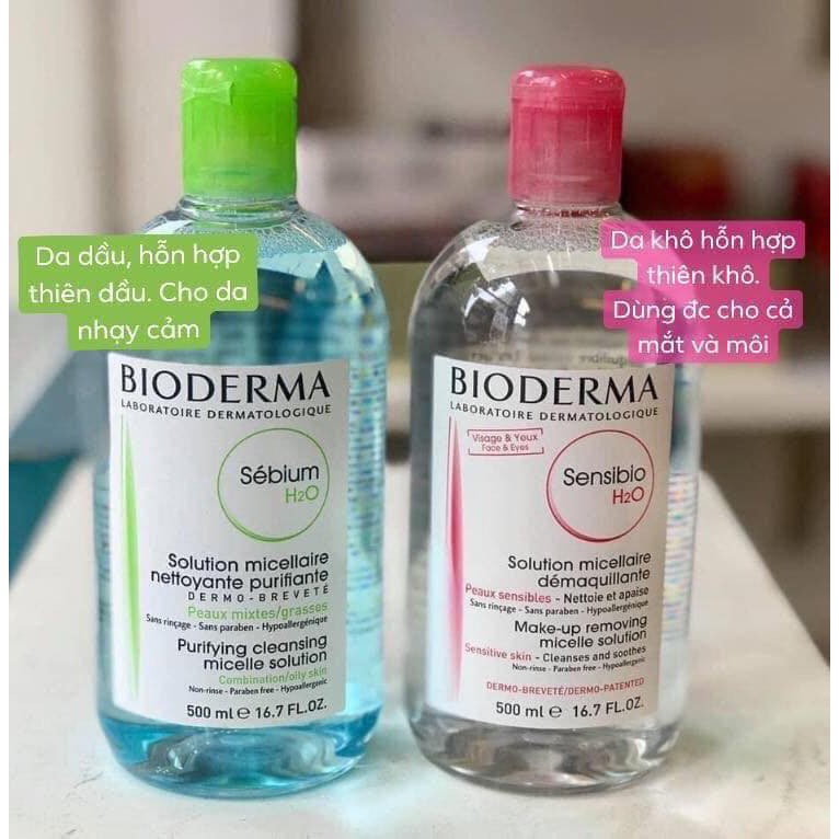Nước tẩy trang bioderma 500ml nắp nhỏ