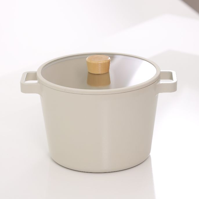 [HÀNG CHÍNH HÃNG] Nồi sâu chống dính bếp từ Neoflam Fika - Hàn Quốc 22cm. Sản phẩm đúc từ nhôm nguyên khối, phủ lớp chống dính Ceramic thế hệ mới với lớp phủ Extrema gia tăng độ bền bề mặt lớp phủ chống dính (màu trắng ngà)