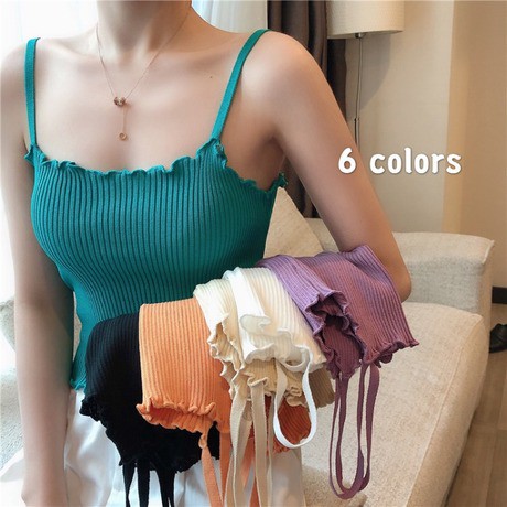 Áo 2 dây viền bèo basic
