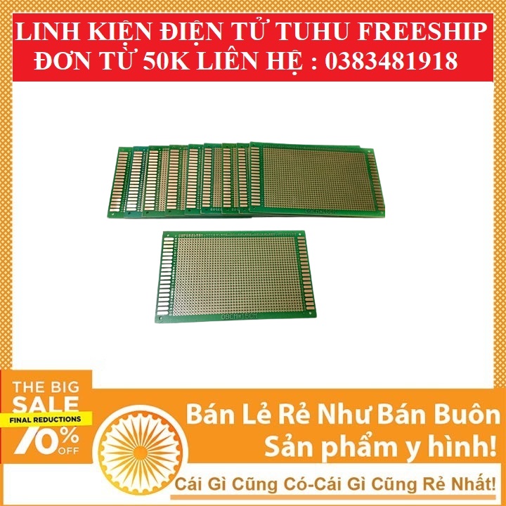 Phíp Đồng Đục Lỗ 1 Mặt PCB ( xanh nâu )