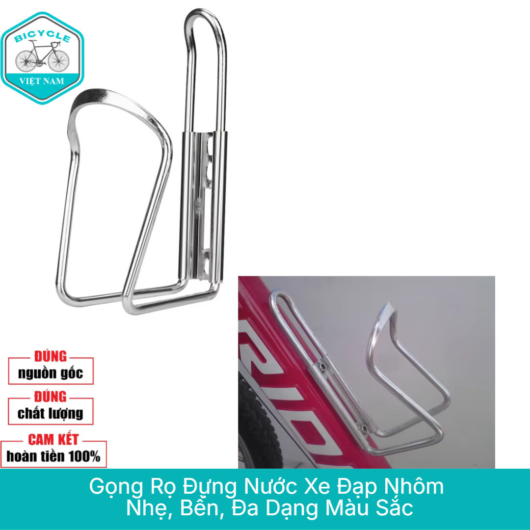 Gọng Rọ Đựng Bình Nước Xe Đạp Nhôm - Siêu Nhẹ 50g, Nhiều Màu