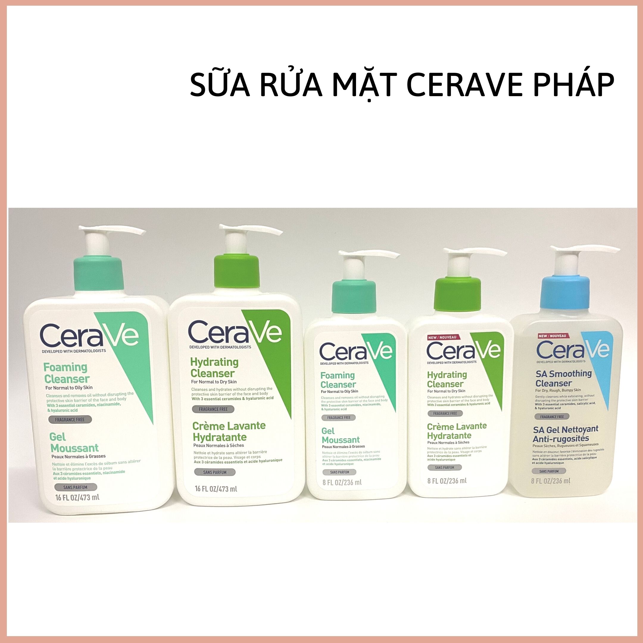 Sữa rửa mặt Cerave (Tớ Chọn Tài Chính)- Đủ bill Pháp