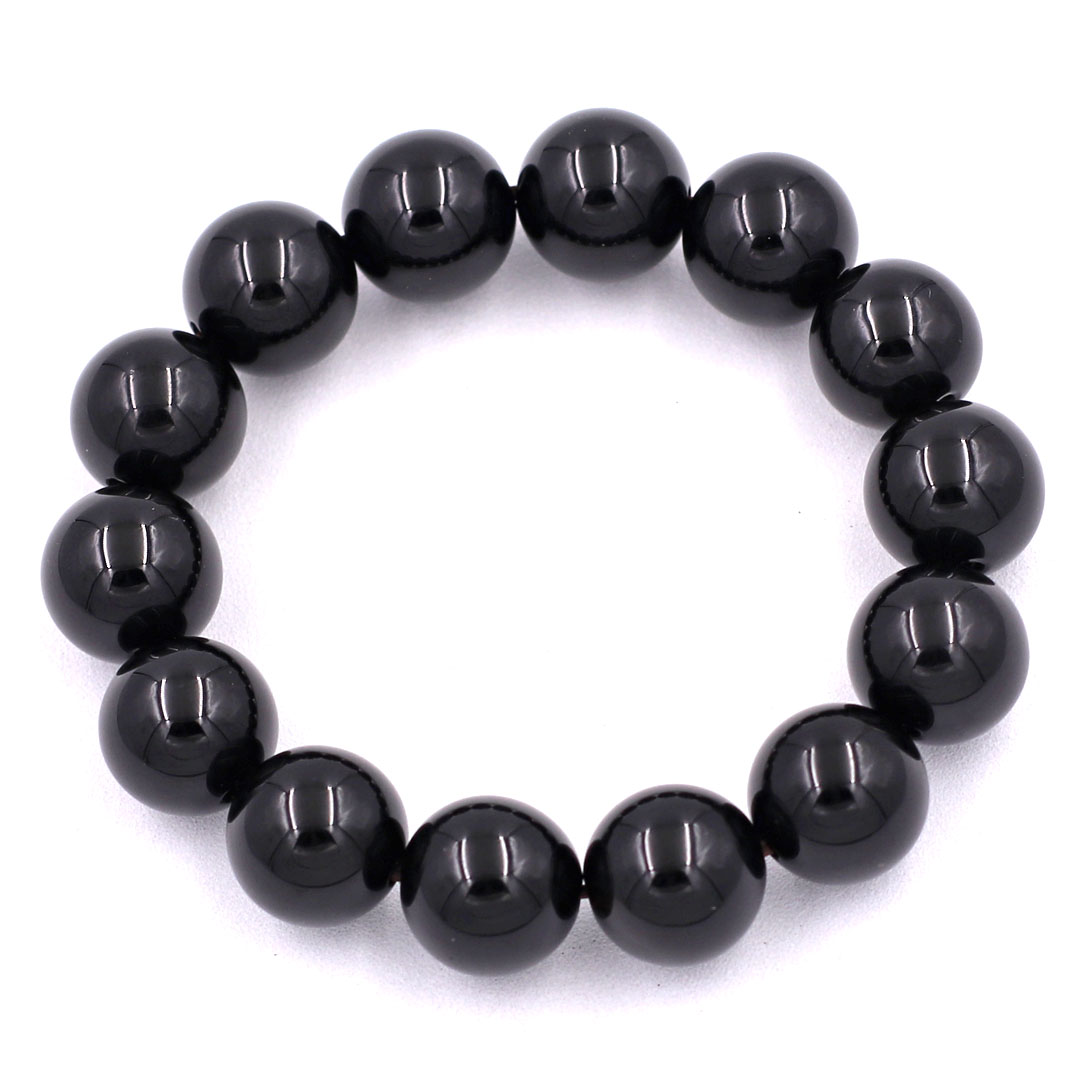 Beads hand string stone quartz Black 14 Cup 14 beads