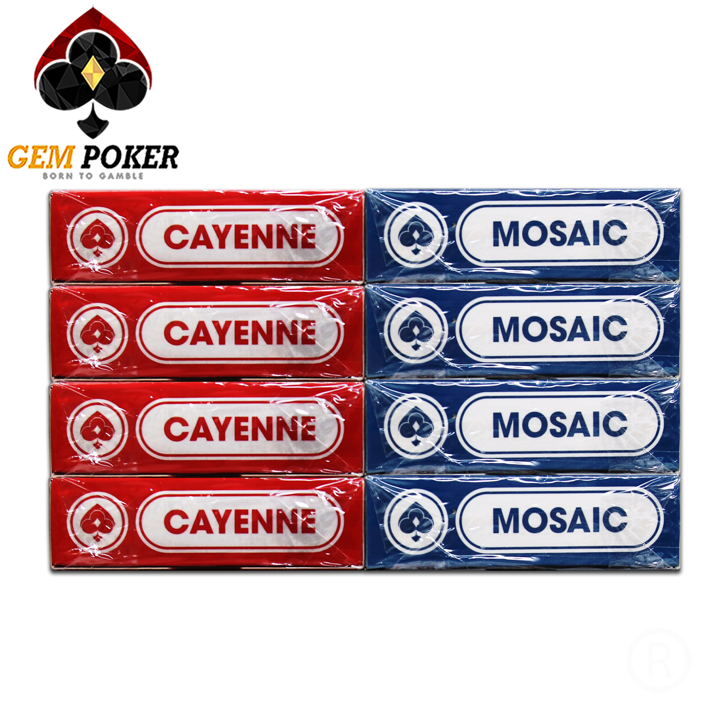 BÀI GEM POKER MOSAIC CAYENNE 100% PLASTIC