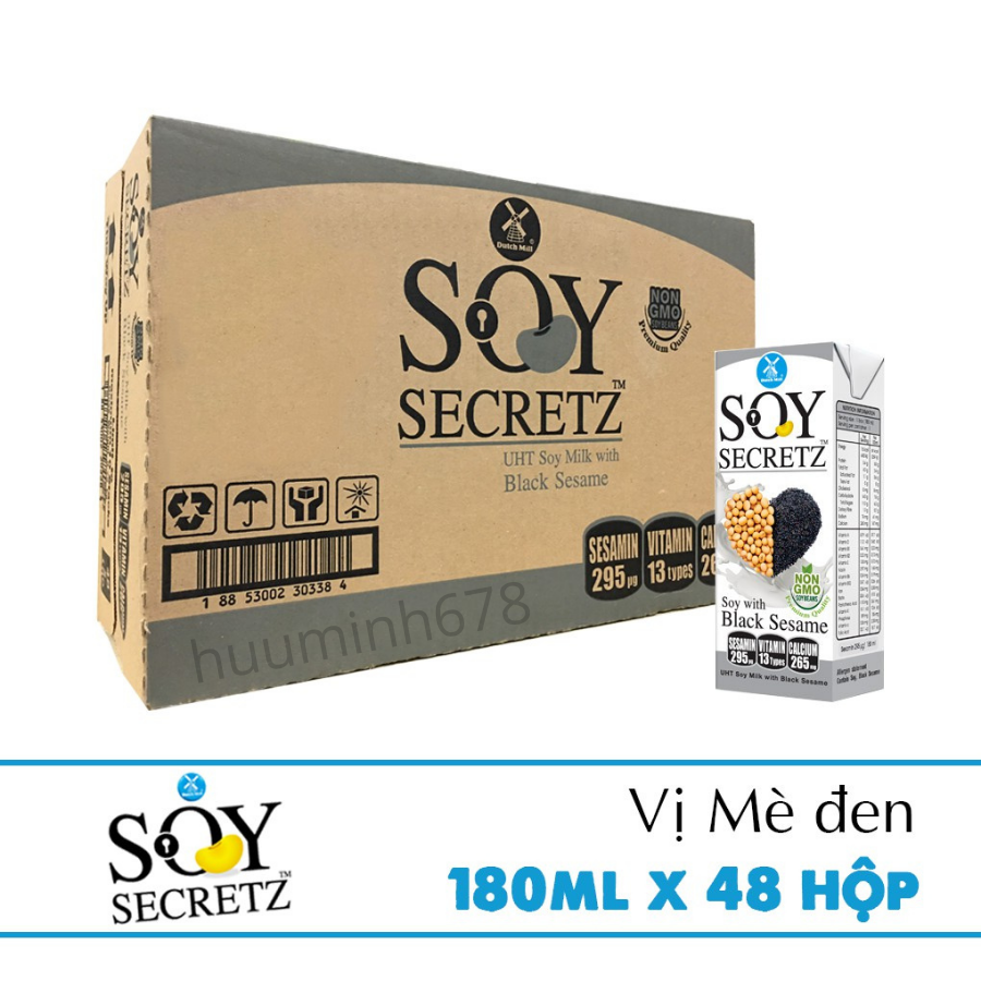 Hàng nhập khẩu chính hãng Thùng sữa đậu nành với mè đen Soy Secretz hàng