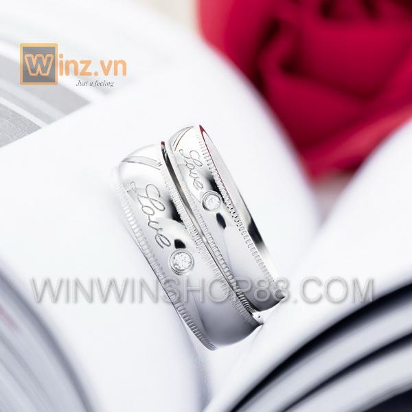 Nhẫn cặp trái tim NC130 (Màu Bạc)