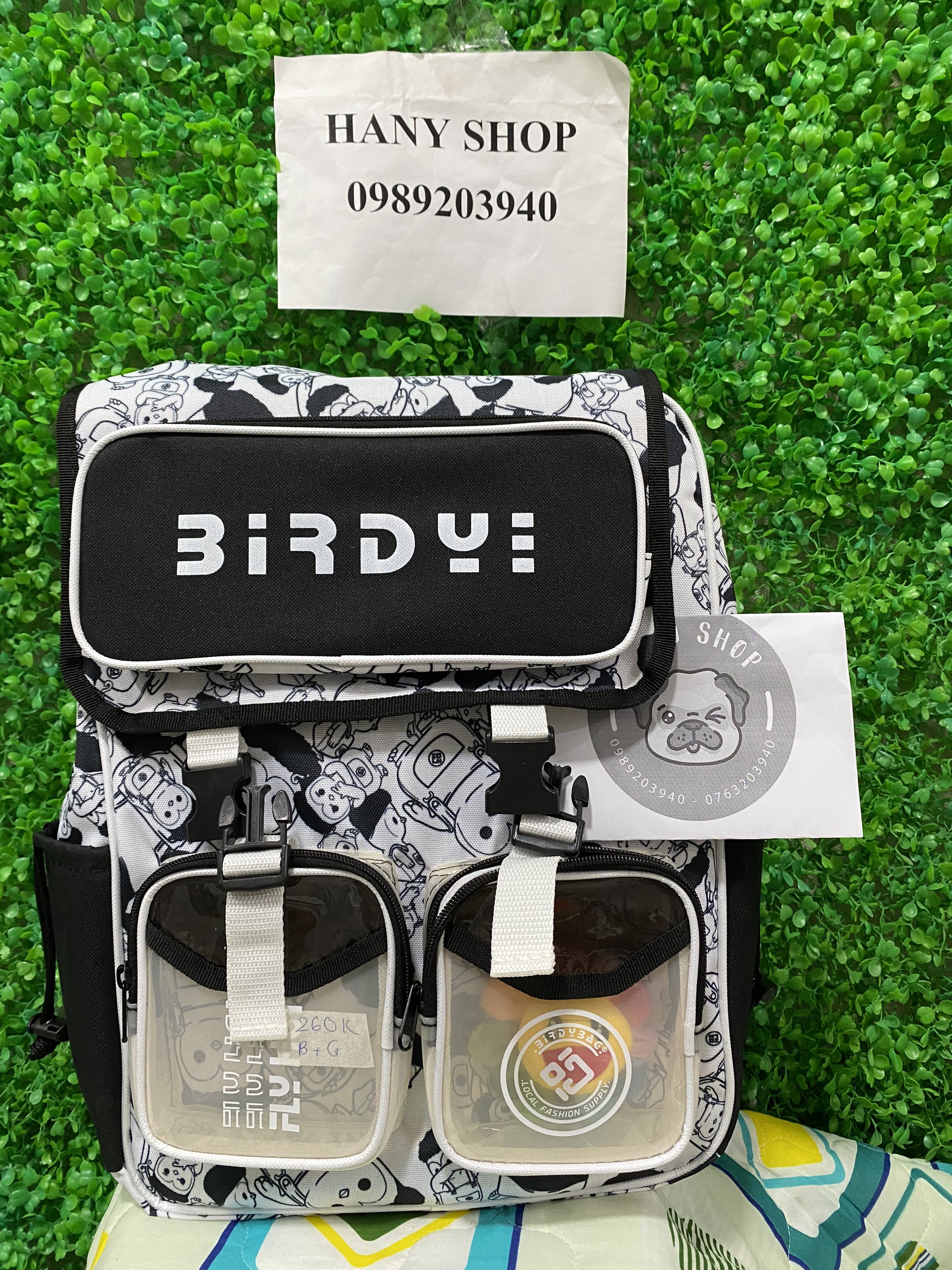 Balo học sinh BirdyBag ViVid Vibe White Penguin màu trắng kèm tag và giấy thơm BL02