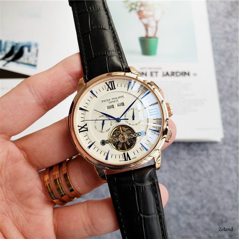 Đồng Hồ Nam Patek Philippe Dây Da Lộ Máy Cơ Automatic