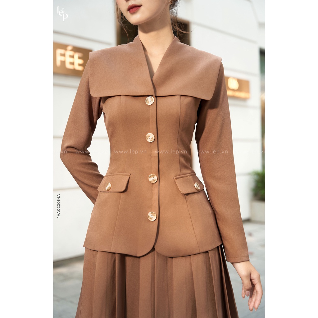 [Chỉ 10-12.10 mua 2 giảm 10%, mua 4 giảm 15%] Váy cổ cape xếp ly Lep' 1VA02201NA