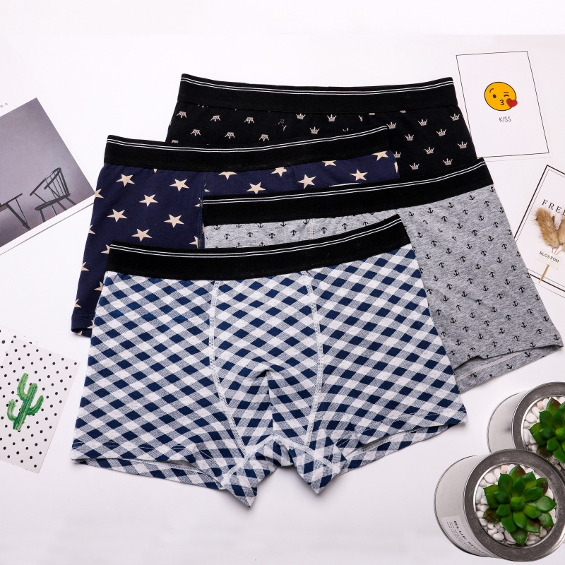 Quần Sịp Đùi - Combo 4 Quần Lót Boxer Họa Tiết Cao Cấp S-040