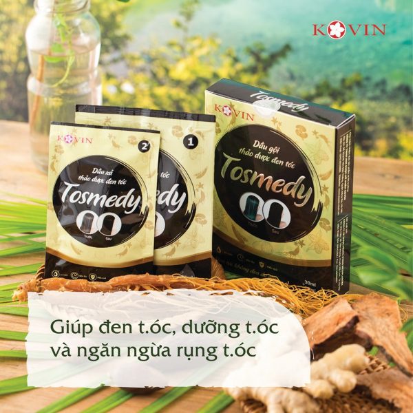 [Nhuộm Tóc Thảo Dược] Tosmedy Đen Tóc Mềm Mượt Đều Màu