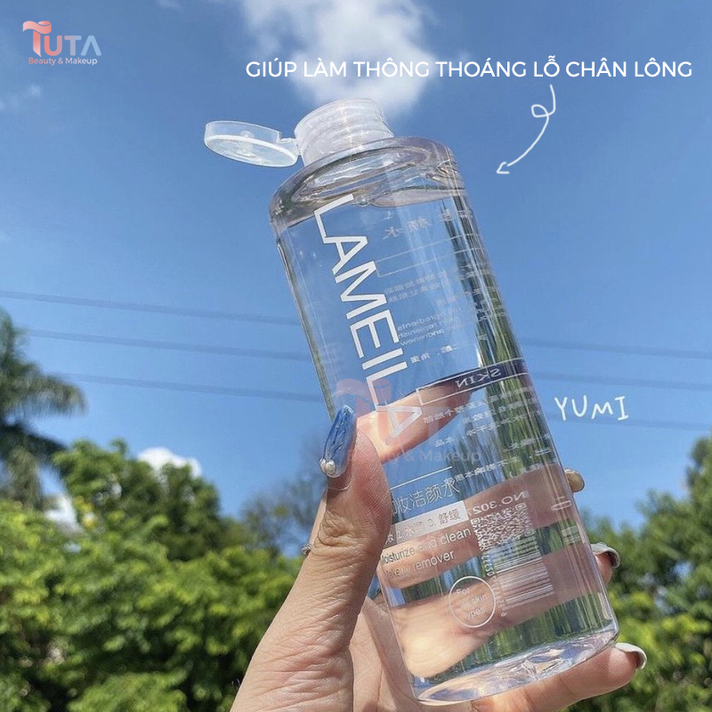 Combo Bông Tẩy Trang kết hợp Nước Tẩy Trang giúp da sạch sâu không gây kích ứng an toàn cho da dùng được cho cả nam và nữ tặng kèm set lột mụn TUTA