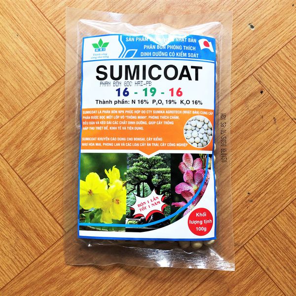 [HCM]Phân tan chậm SUMICOAT 16-19-16 bịch 100gr