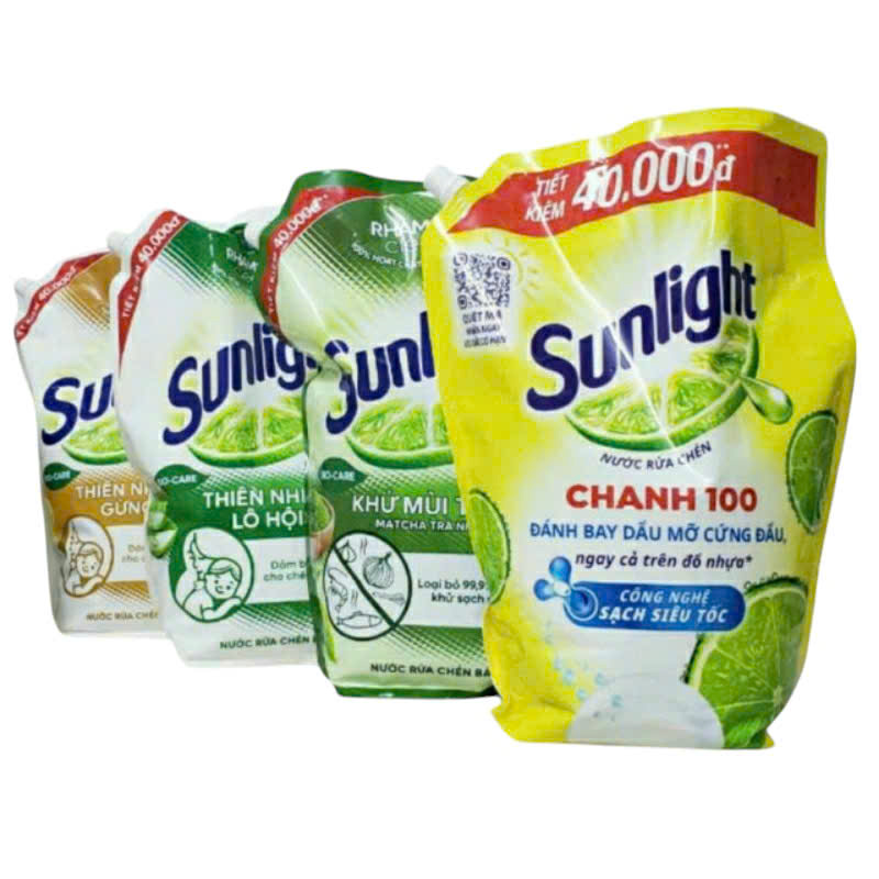 Nước rửa chén Sunlight 3.5kg/ túi hương chanh hương gừng thiên nhiên