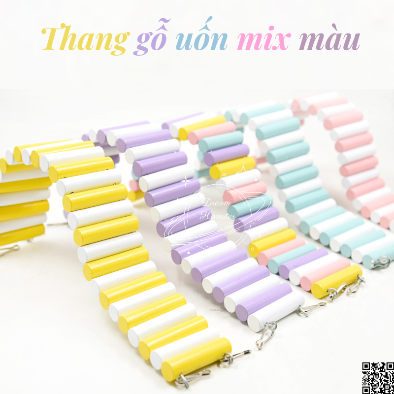 Thang gỗ uốn nhiều màu cho hamster