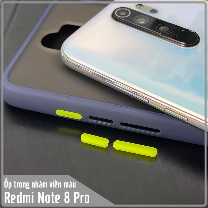 Ốp lưng cho Xiaomi Redmi Note 8 Pro trong nhám viền màu