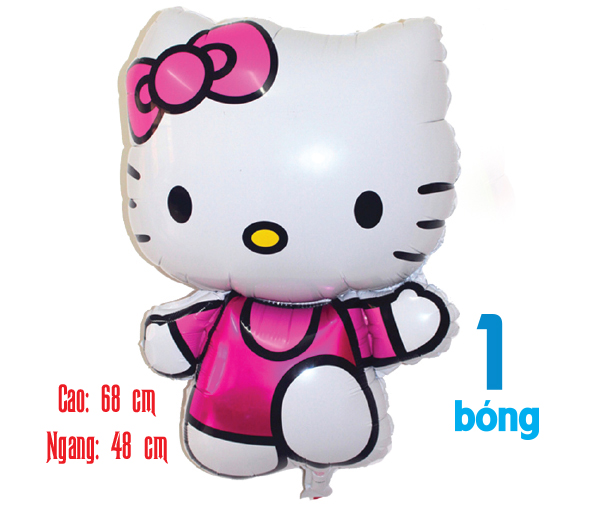 Bộ 2 bong Bóng Hoạt Hình chuột micky, hello kitty size to 60x90cm