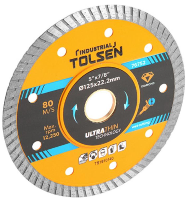 Đĩa cắt kim cương tolsen siêu mỏng 105mm 76750 / 125mm 76752