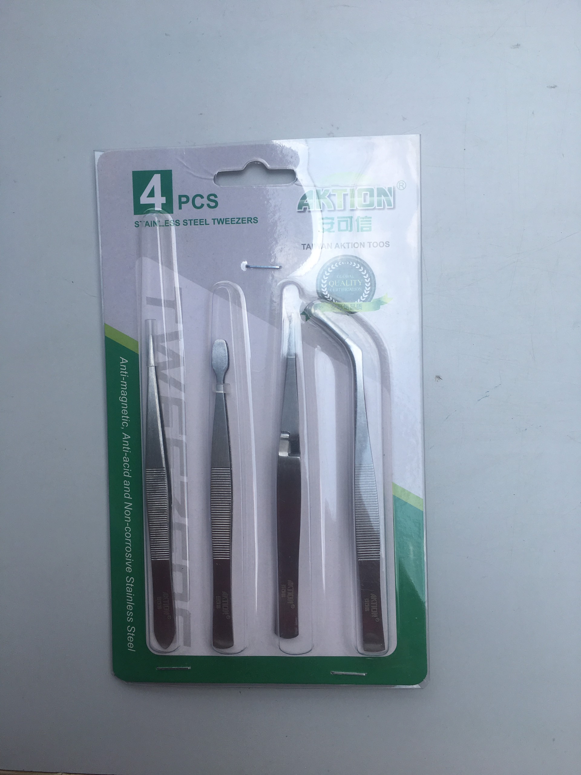 Bộ nhíp gắp 4 món inox như hình