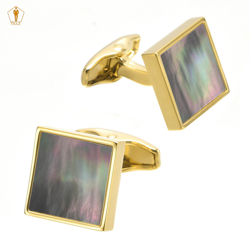 Khuy măng sét Pháp TRAZ khảm xà cừ Cufflinks Vỏ Bào Ngư cao cấp