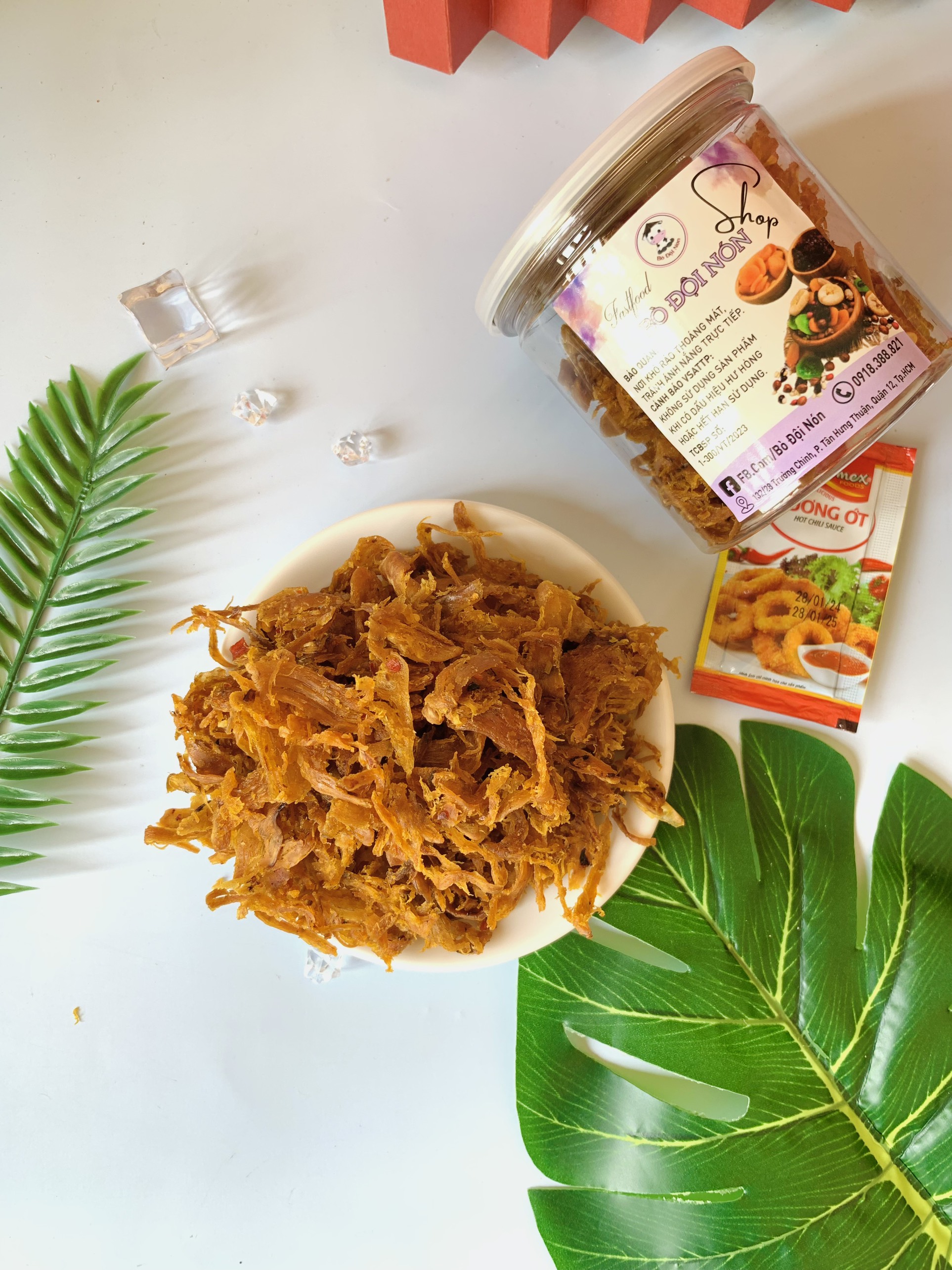 Mực Tẩm Xé Sợi 100g Bò Đội Nón