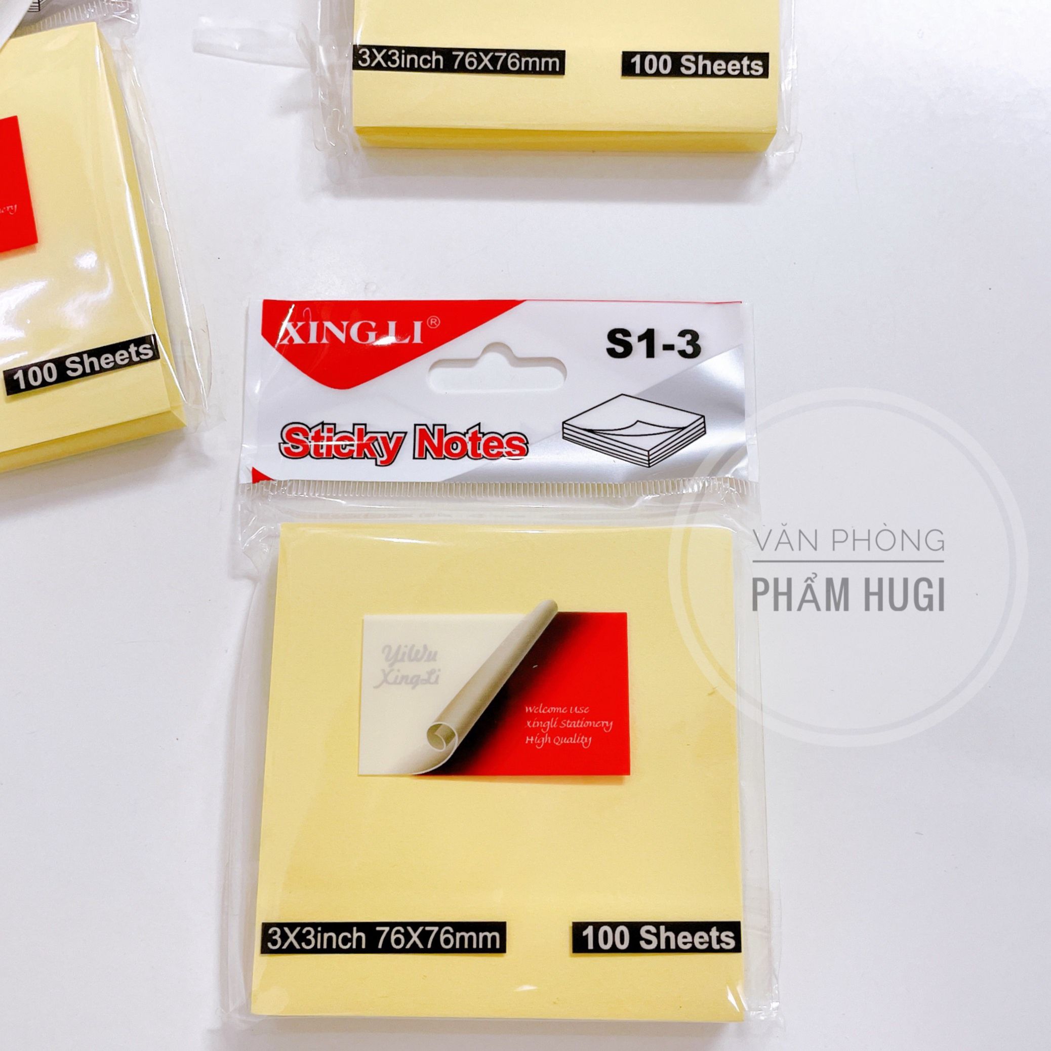 Giấy notes vàng hình vuông (76x76mm) xấp gồm 100 tờ