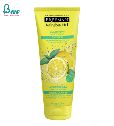 Mặt Nạ Freeman Lemon And Mint Mask Đất Sét Bạc Hà Và Chanh