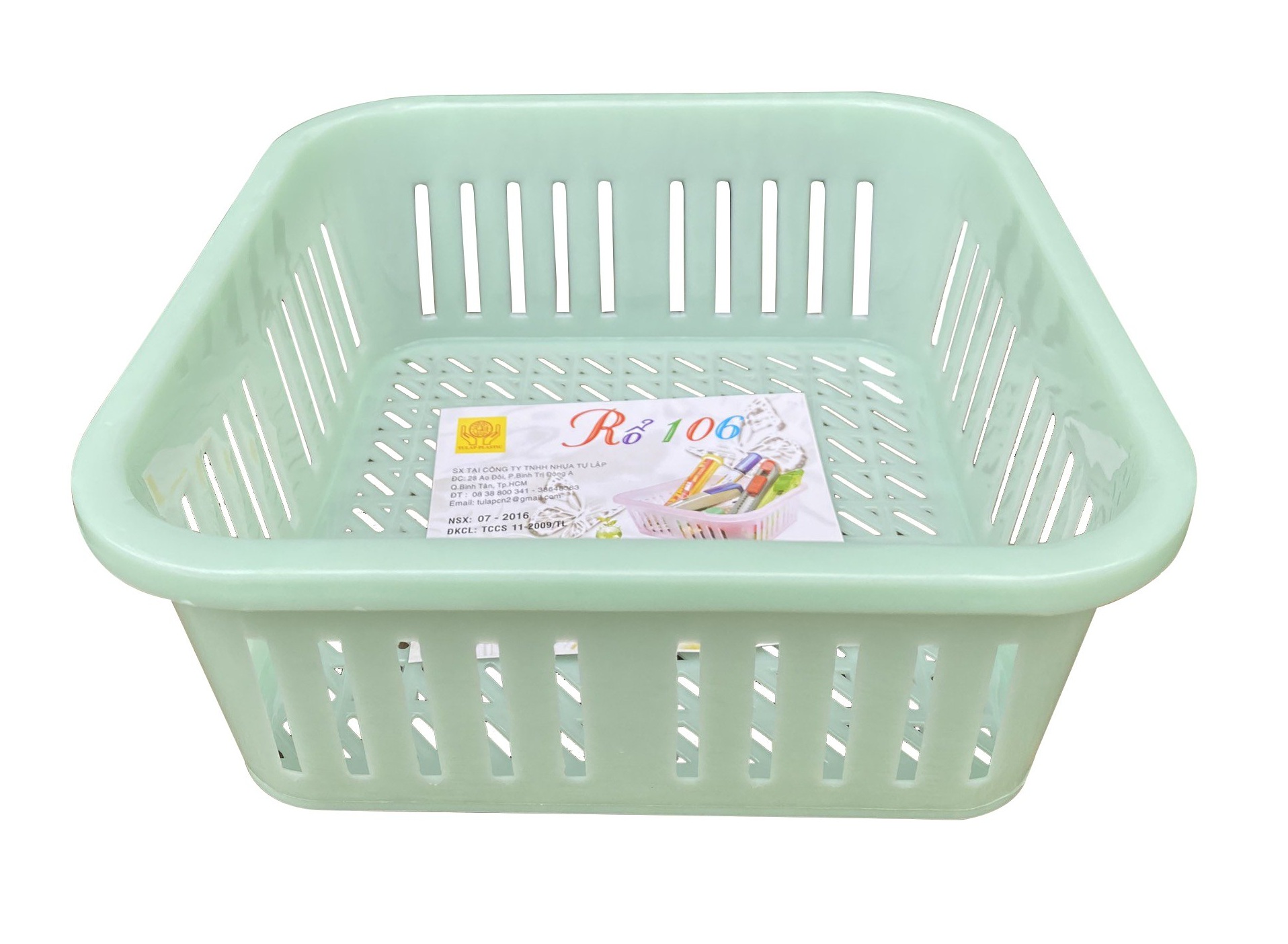 Rổ nhựa vuông nhựa TỰ LẬP TL106 - 16cm