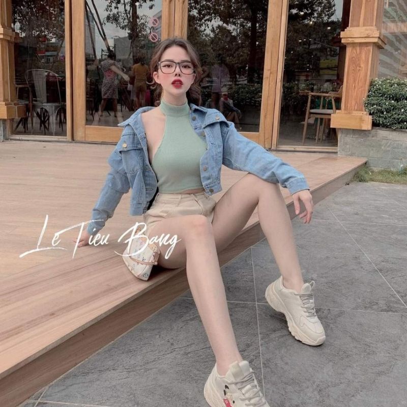 ÁO THUN NỮ CỔ CAO CÀI NÚT SAU ÁO SÁT NÁCH ÔM FORM 45KG,ÁO THUN ÔM HỞ LƯNG SEXY ÁO THUN CROPTOP ÁO THUN ĐẸP GIÁ RẺ