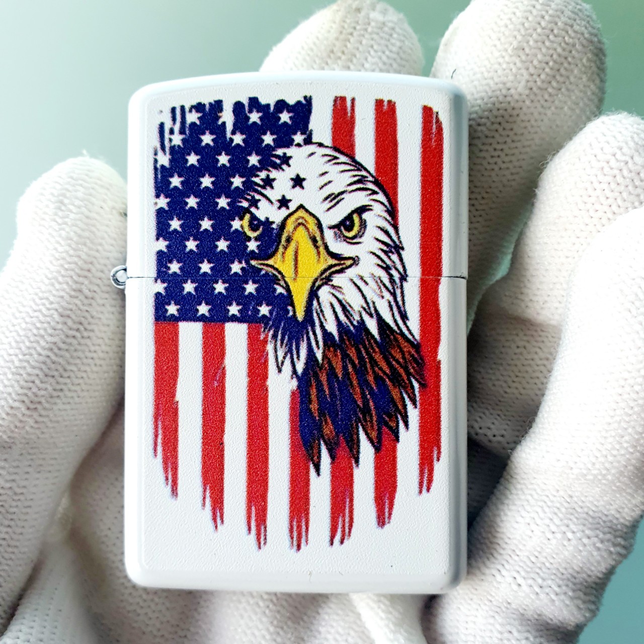 Zippo new A-24 American Eagle white electrostatic paint torch Zippo collection box