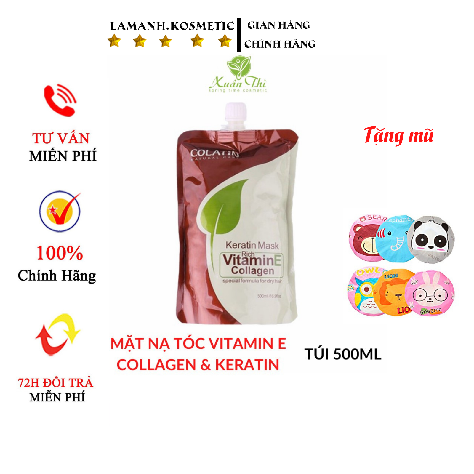 Ủ TÓC COLATIN VITAMIN E TÚI 500ML