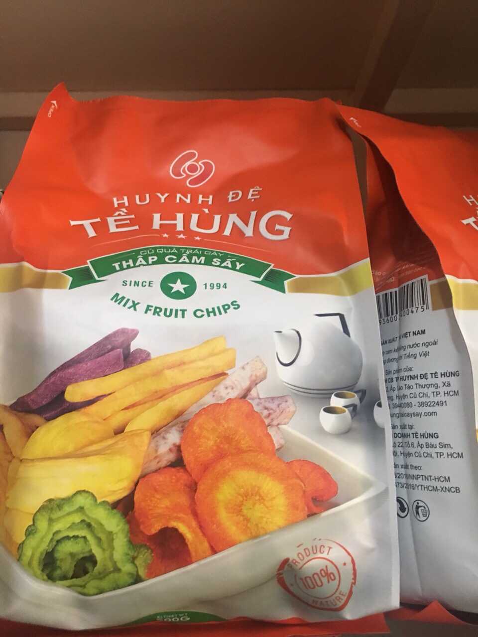 Trái cây sấy giòn tề hùng 500g date mới