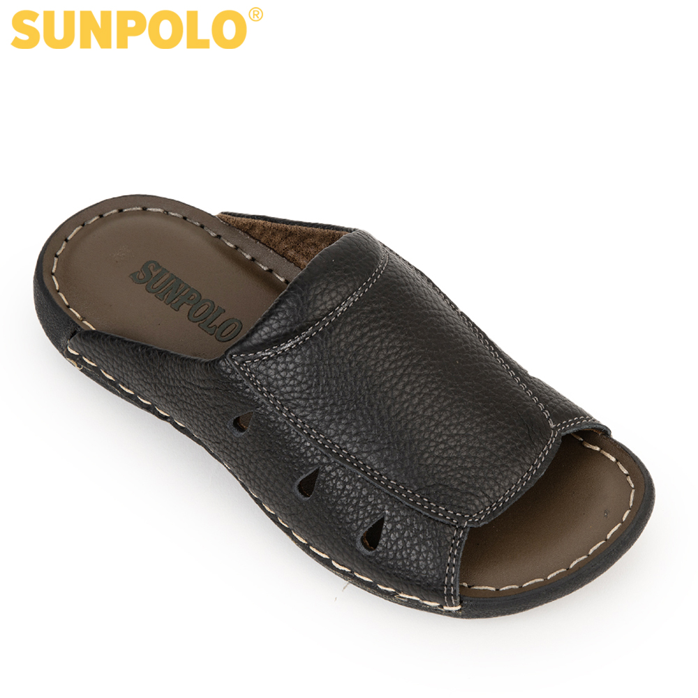 Dép nam da bò sunpolo dqn025