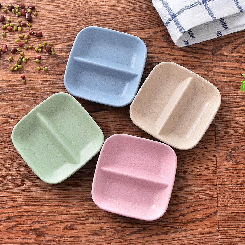 Đĩa đựng gia vị 2 ngăn bằng lúa mạch (đựng gia vị, nước chấm)
