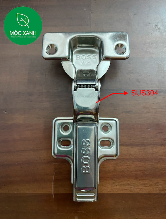 Bản lề tủ bếp Inox Boss - SUS304 (cả linh kiện)