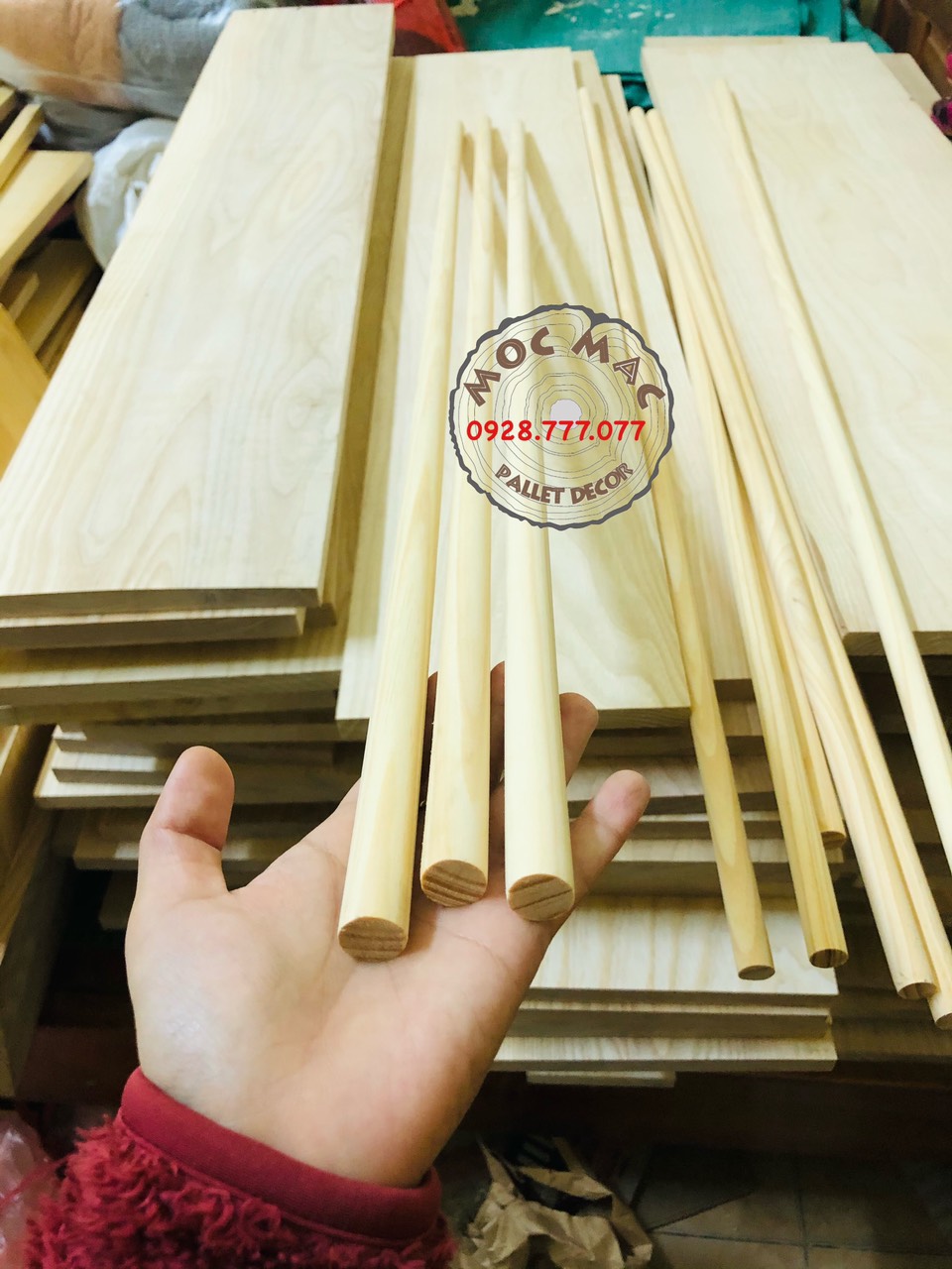 Thanh chuốt tròn gỗ thông phi 15mm