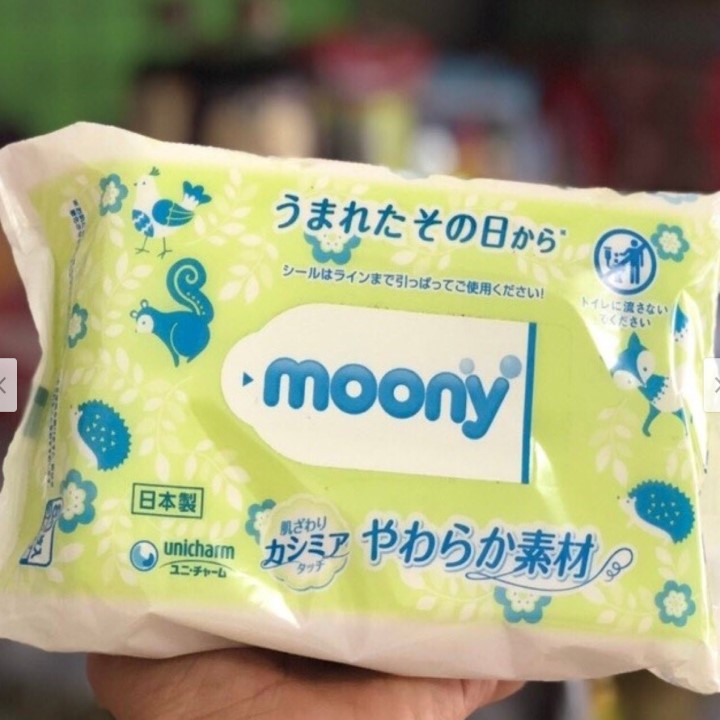[HCM]Khăn giấy ướt Moony nhập Nhật bản - gói 80 tờ