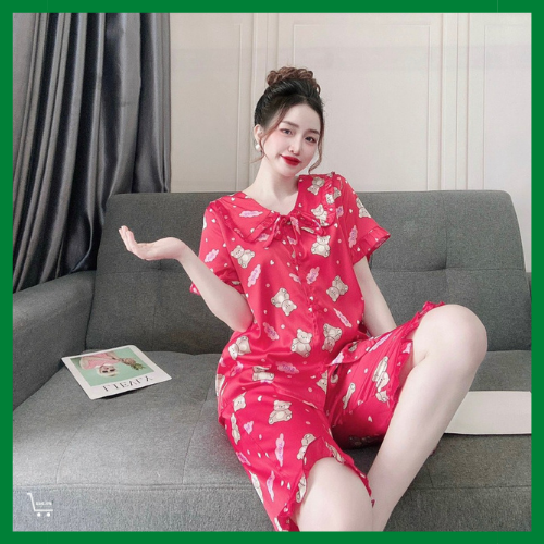 Đồ ngủ lụa Latin lửng, bộ pijama lụa mặc nhà