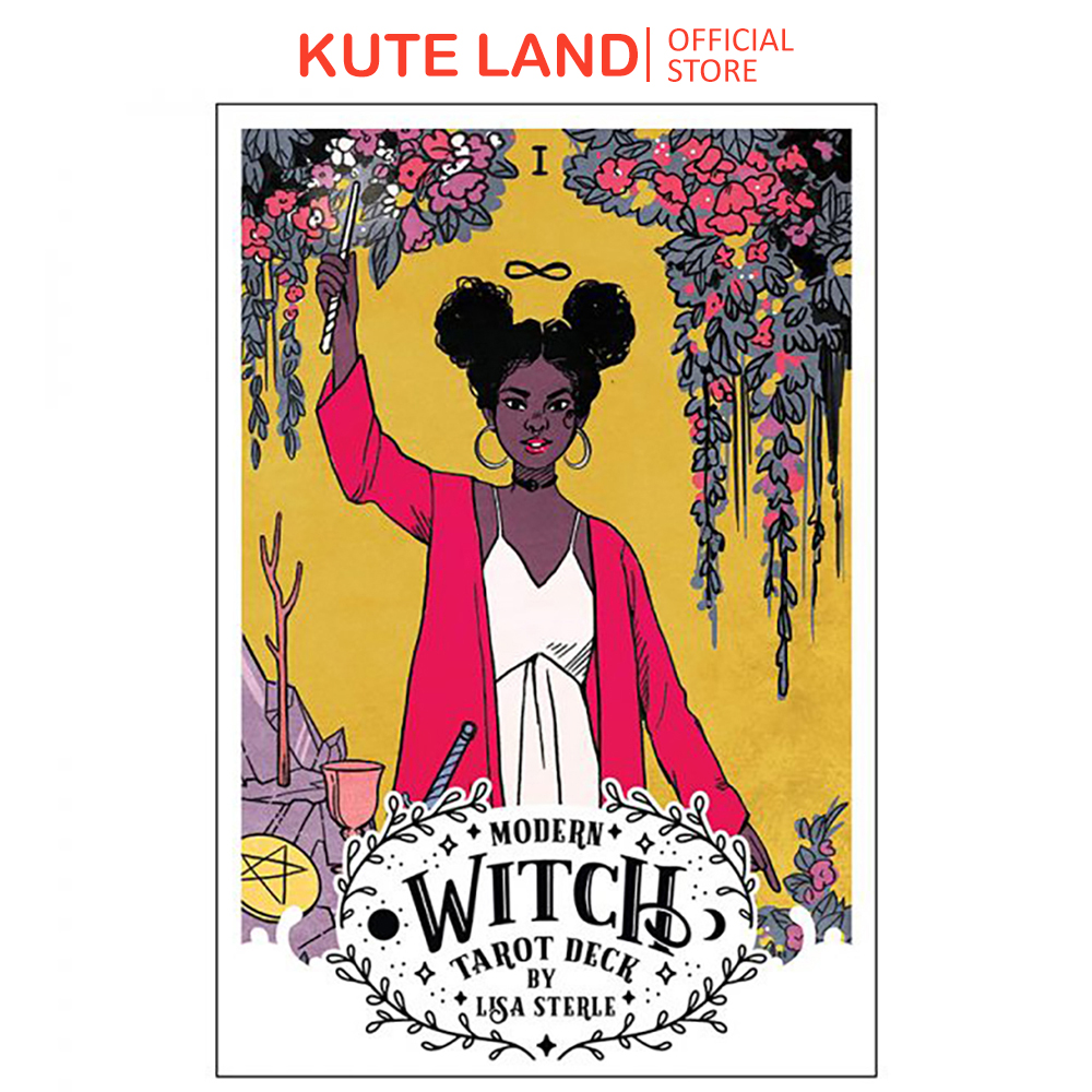 Bộ bài modern witch tarot 78 lá 7x12 cm tặng đá thanh tẩy