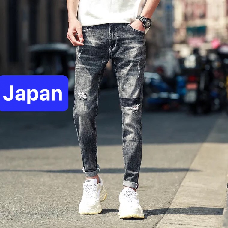 QUẦN JEAN NAM CHẤT BÒ XÁM VẠCH NHẬT BẢN CHẤT LƯỢNG CAO, CO GIÃN NHẸ CAO CẤP JP-539 JAPAN FASHION
