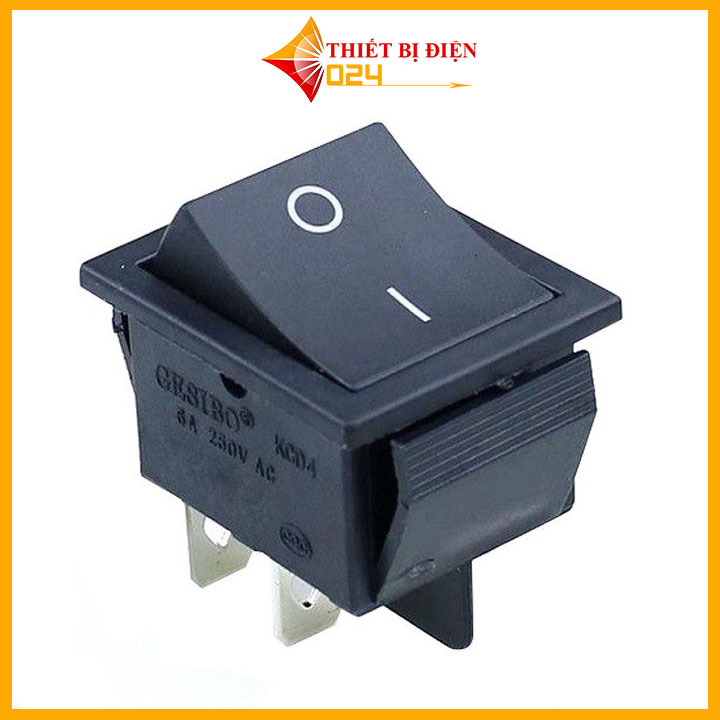 Công tắc bập bênh kcd5 - 6a250v 4p 21x24mm