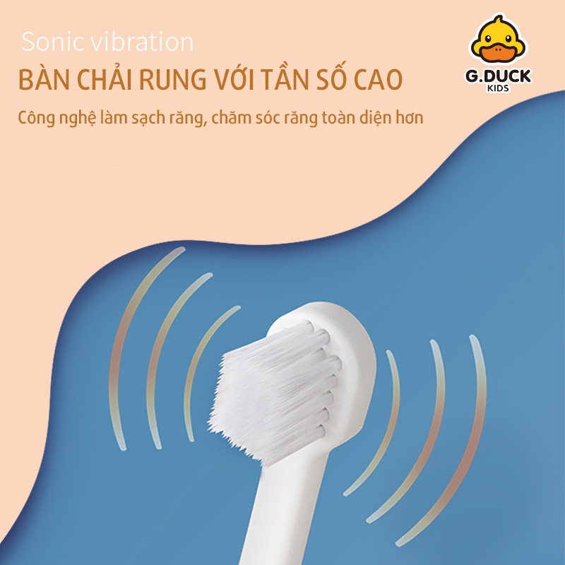 Bàn chải đánh răng điện hình con vịt nhỏ màu vàng tự động cho trẻ em