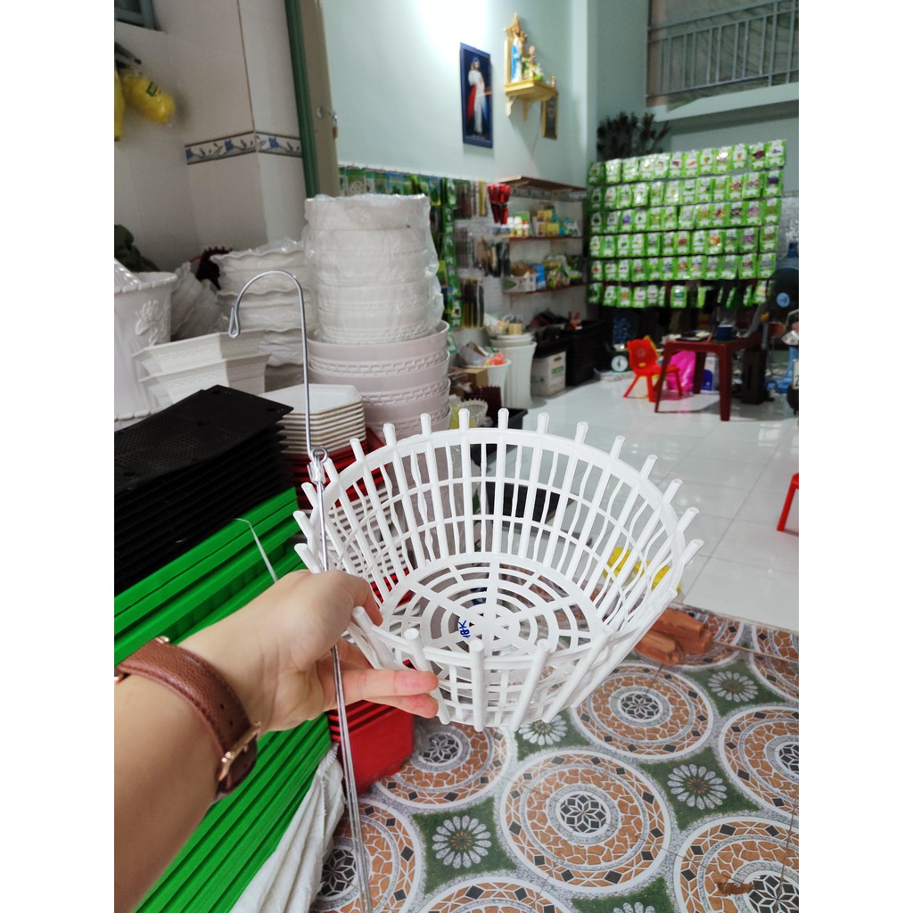 Chậu trồng lan kèm móc treo dài 80cm
