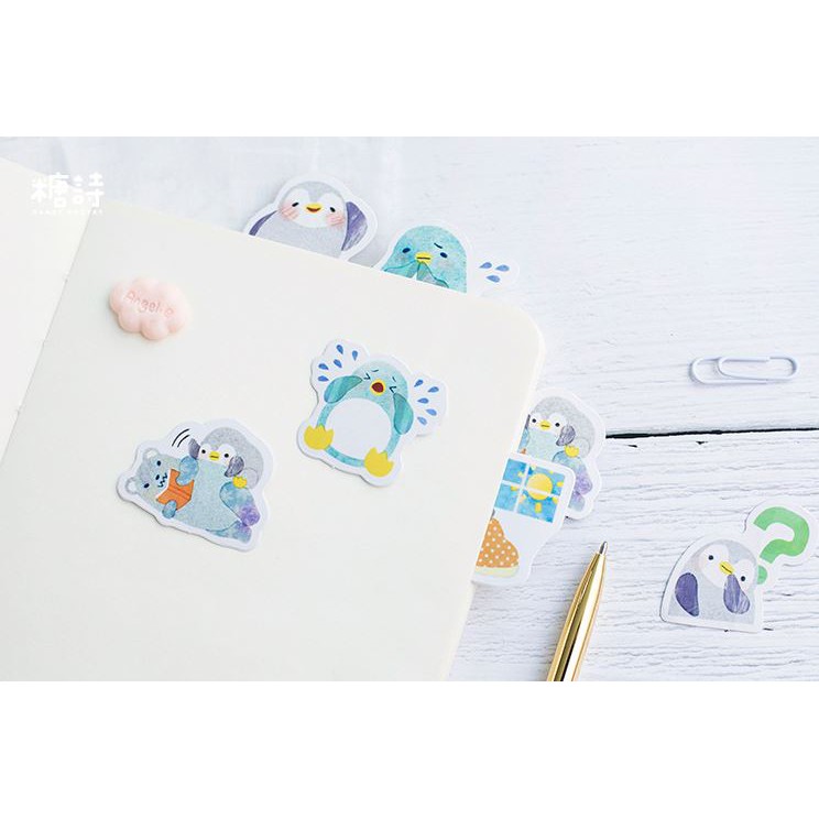 Bộ 46 Sticker Chim Cánh Cụt Hàn Quốc dán trang trí E61
