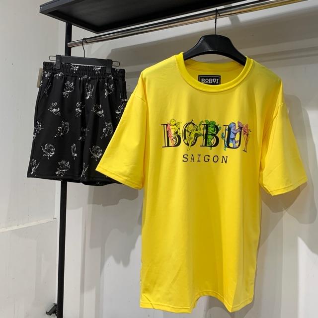 Áo thun tay lỡ form rộng BOBUI SAI GON phong cách unisex cho cả nam nữ vải cotton 100% co giãn 4 chiều full tag mạc BOBUI hình in to và cực bền có size to (big size) - Áo thun oversize nam nữ AL41