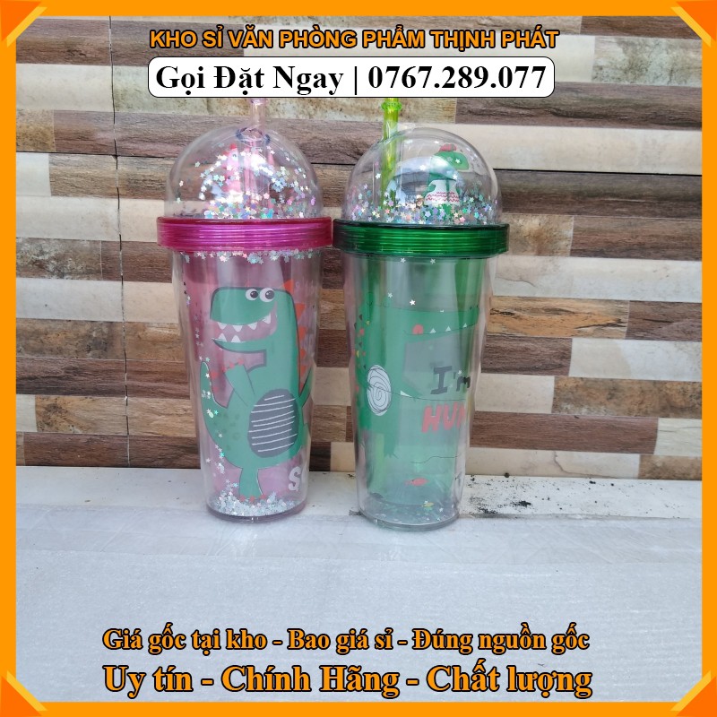 [HCM]BÌNH ĐỰNG NƯỚC KHỦNG LONG 3D CUTE 500ML