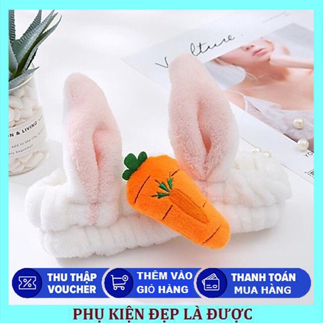 [HCM]Băng Đô Tai Thỏ Cà Rốt Siêu Yêu